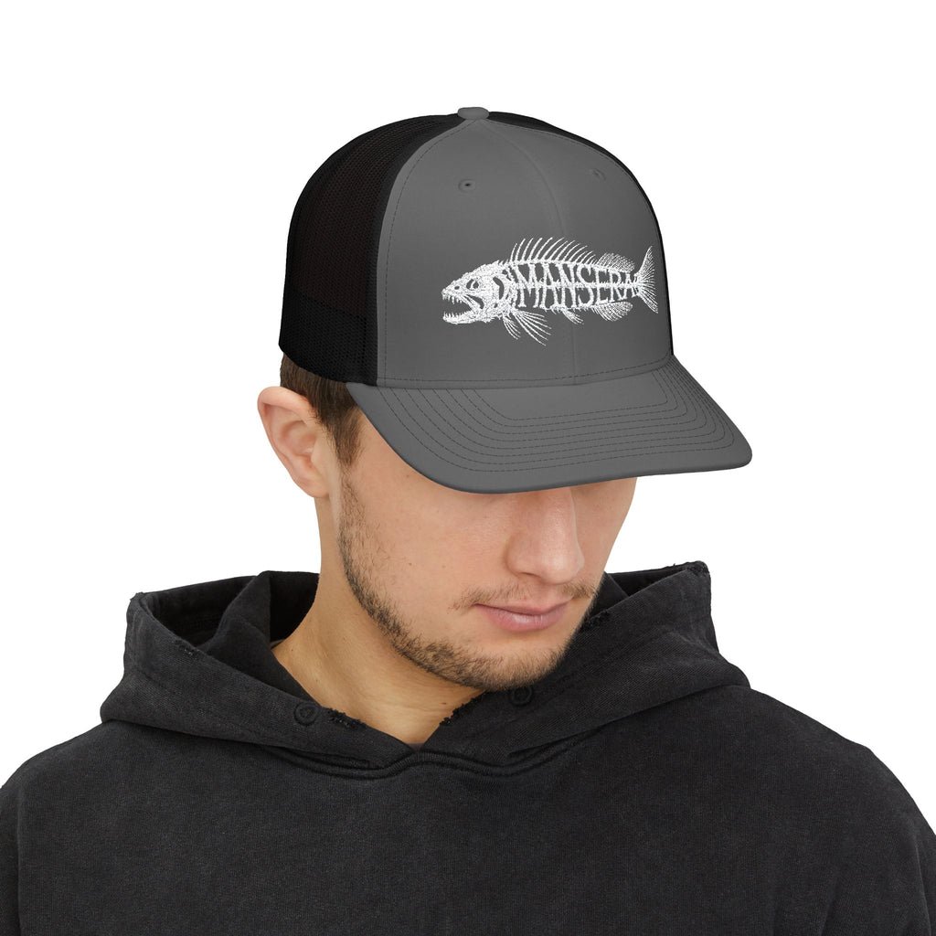 Trucker Cap – Fish Skeleton 'Monster' Embroidered Snapback