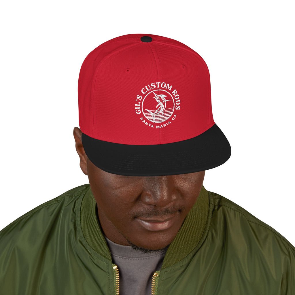 Embroidered Snapback Hat — Distressed Anchor Logo Cap