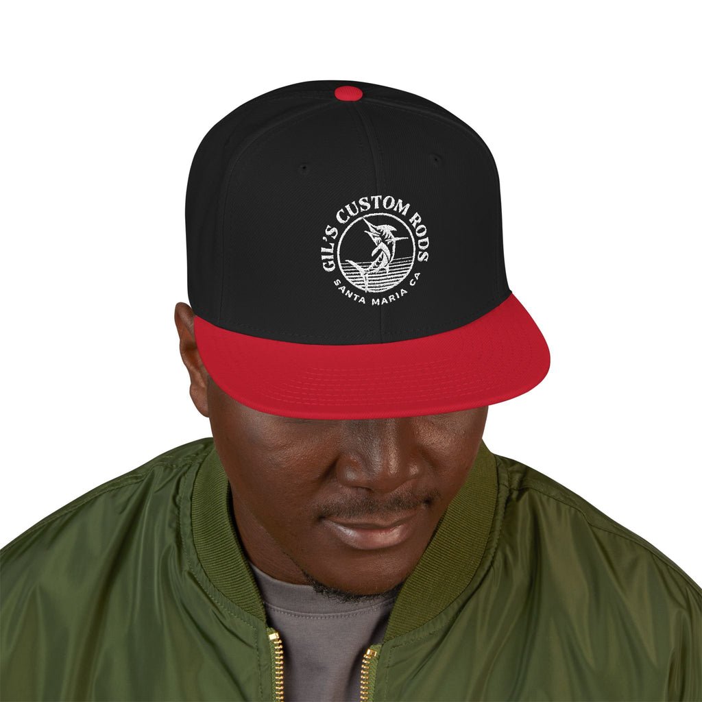 Embroidered Snapback Hat — Distressed Anchor Logo Cap