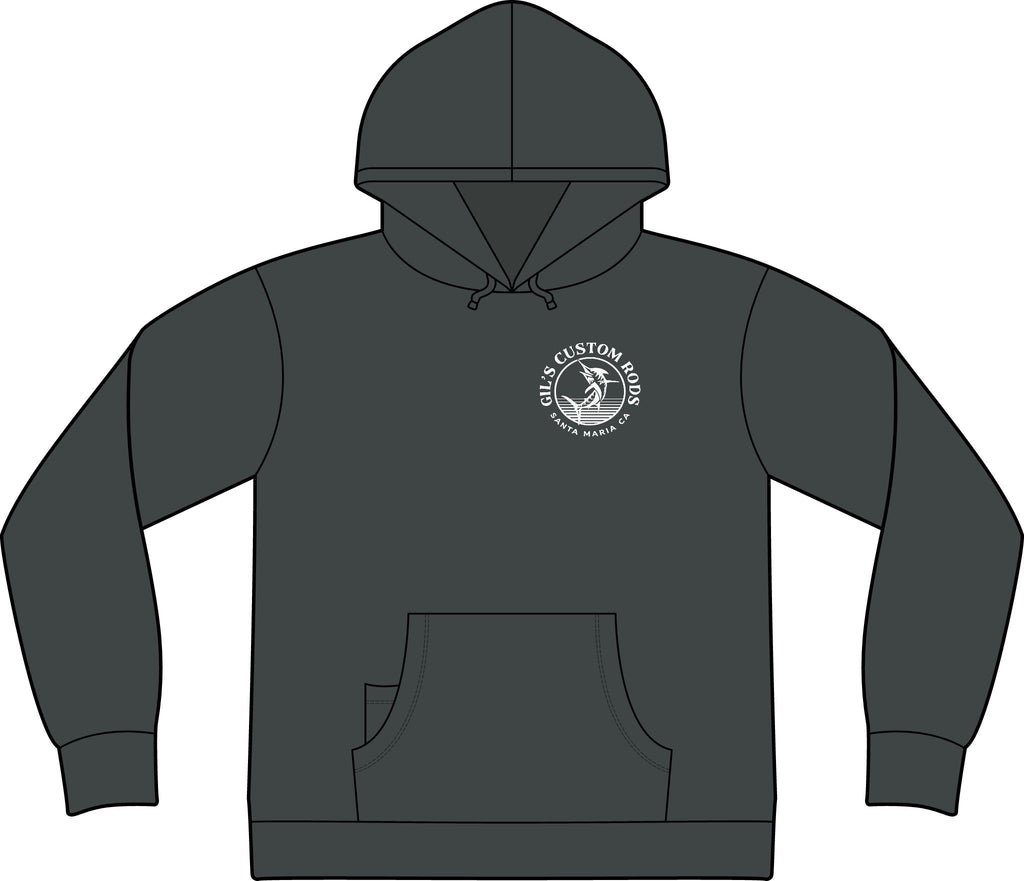 Fishing Hoodie – "Gil's Custom Rods, Santa Maria CA" Logo Pullover