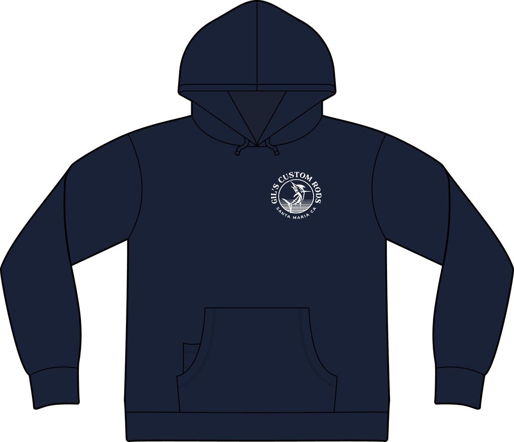 Fishing Hoodie – "Gil's Custom Rods, Santa Maria CA" Logo Pullover
