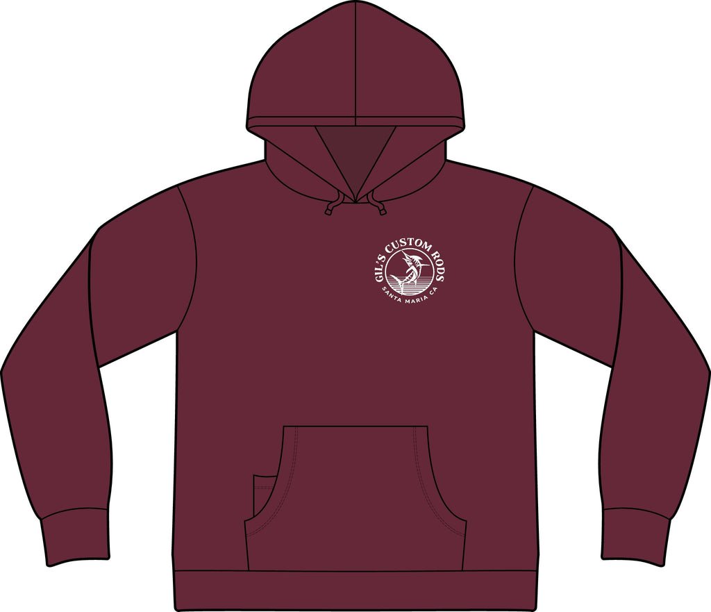 Fishing Hoodie – "Gil's Custom Rods, Santa Maria CA" Logo Pullover