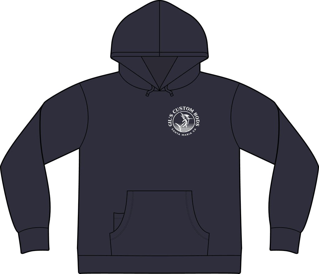 Fishing Hoodie – "Gil's Custom Rods, Santa Maria CA" Logo Pullover