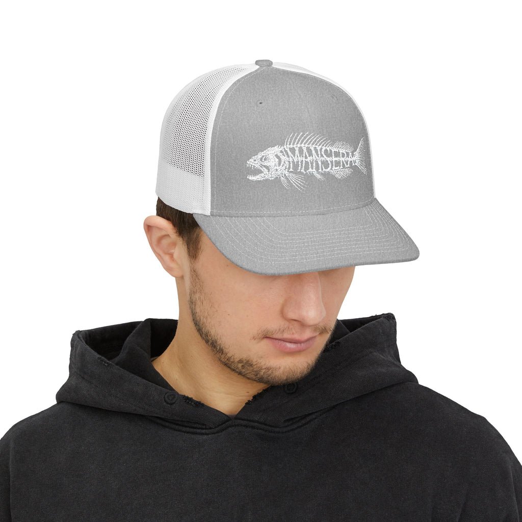 Trucker Cap – Fish Skeleton 'Monster' Embroidered Snapback