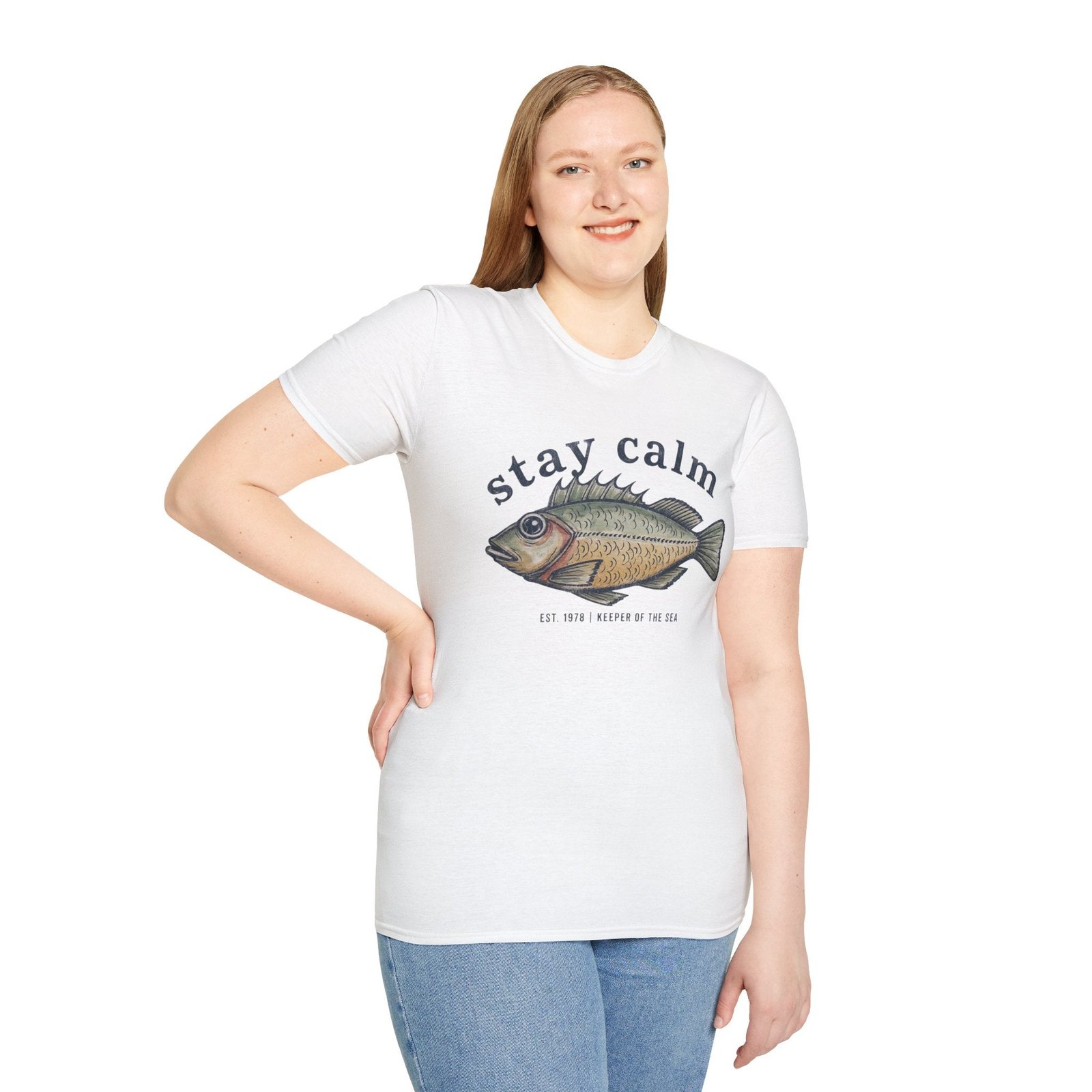 Stay Calm Fish T-Shirt – Vintage Fishing Tee for Anglers & Coastal Style