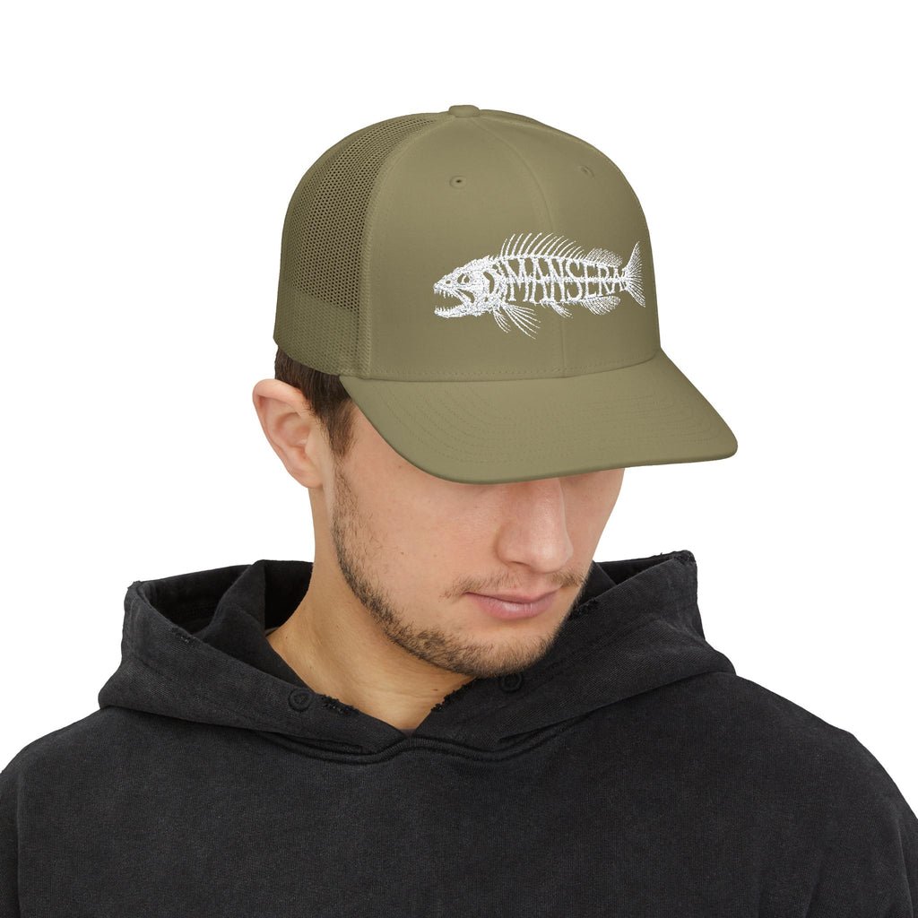 Trucker Cap – Fish Skeleton 'Monster' Embroidered Snapback