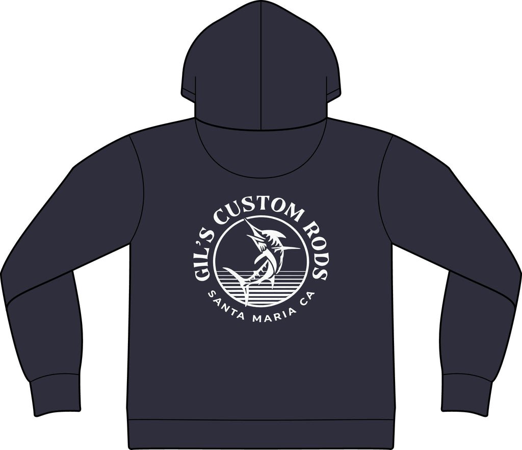 Fishing Hoodie – "Gil's Custom Rods, Santa Maria CA" Logo Pullover
