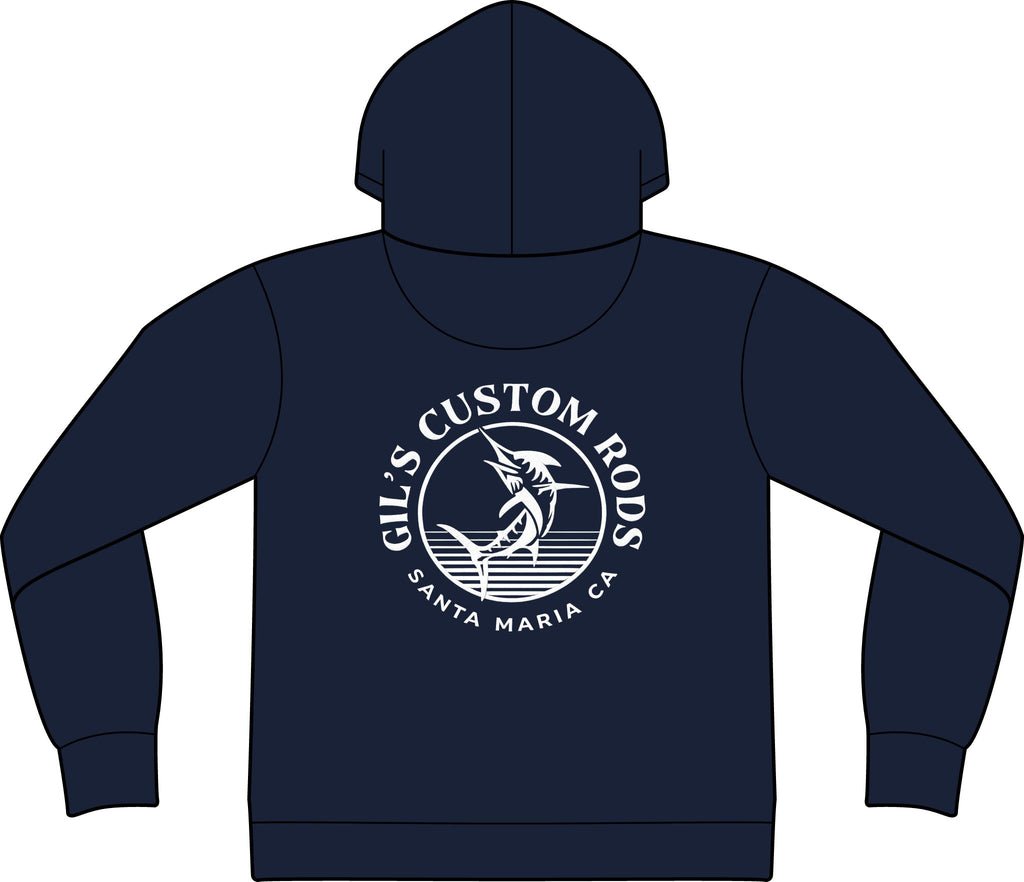 Fishing Hoodie – "Gil's Custom Rods, Santa Maria CA" Logo Pullover