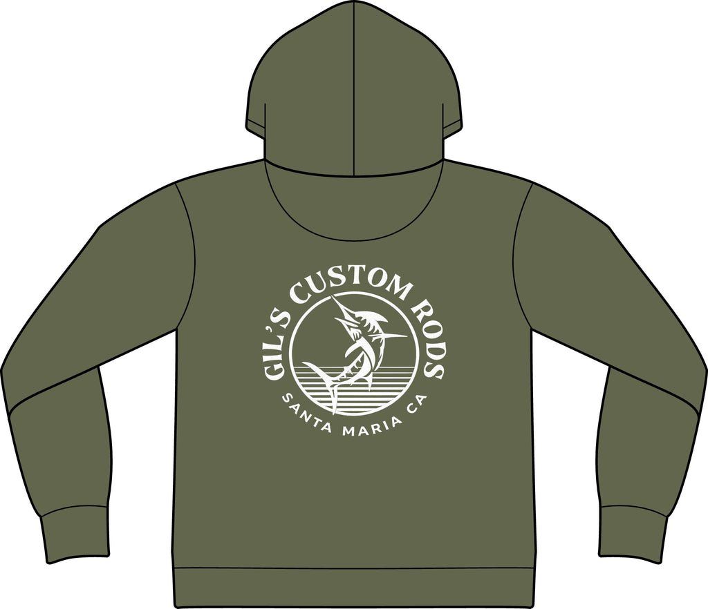 Fishing Hoodie – "Gil's Custom Rods, Santa Maria CA" Logo Pullover