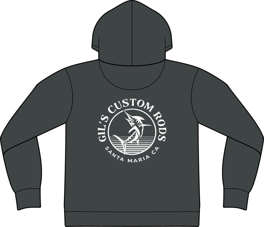 Fishing Hoodie – "Gil's Custom Rods, Santa Maria CA" Logo Pullover
