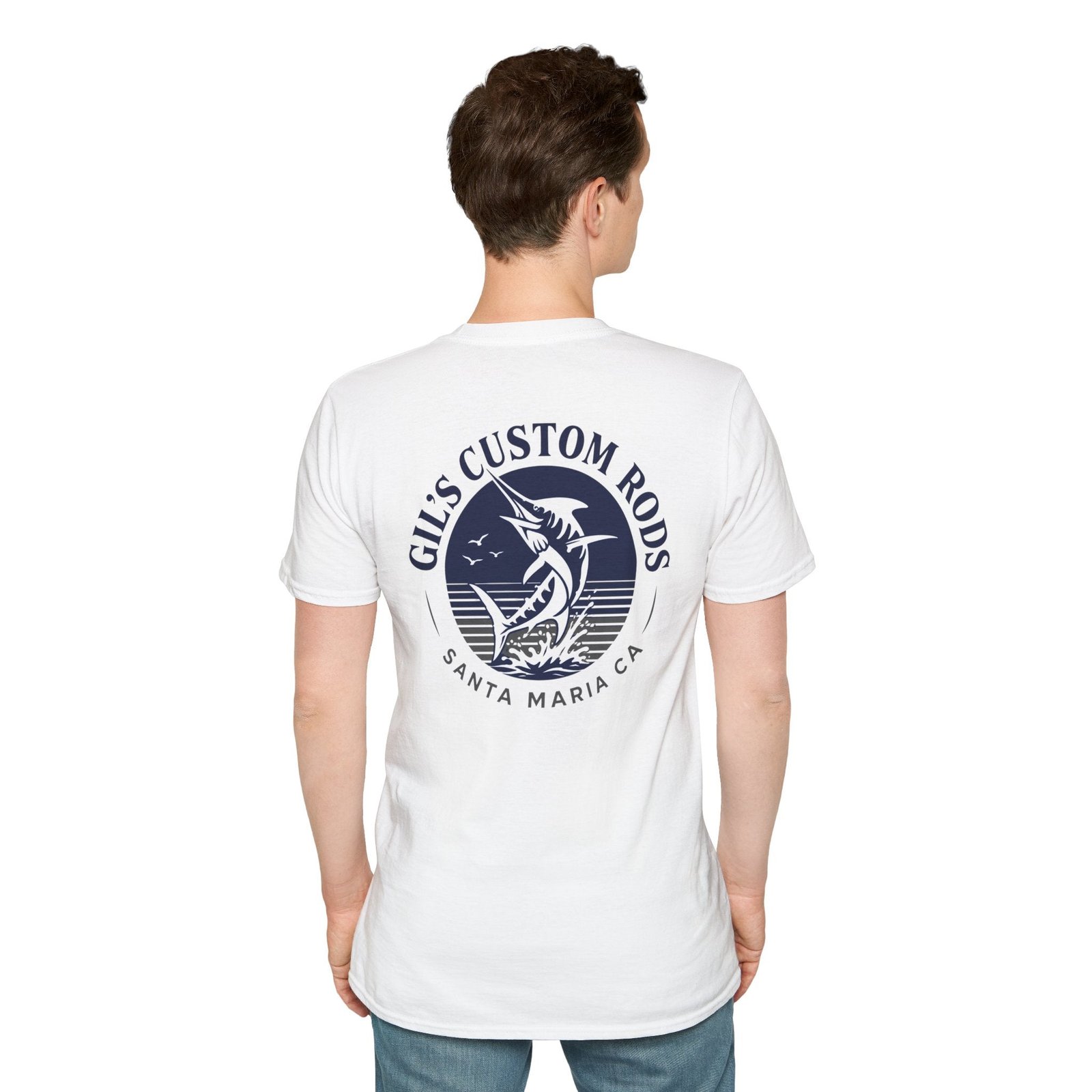 Coastal Surf Logo T-Shirt — "Gus Custom Rods" Graphic