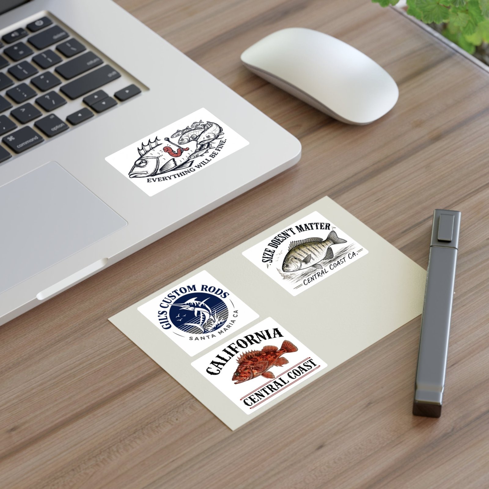 Central Coast Fishing Sticker Sheet — California Fish Designs (4-Pack)