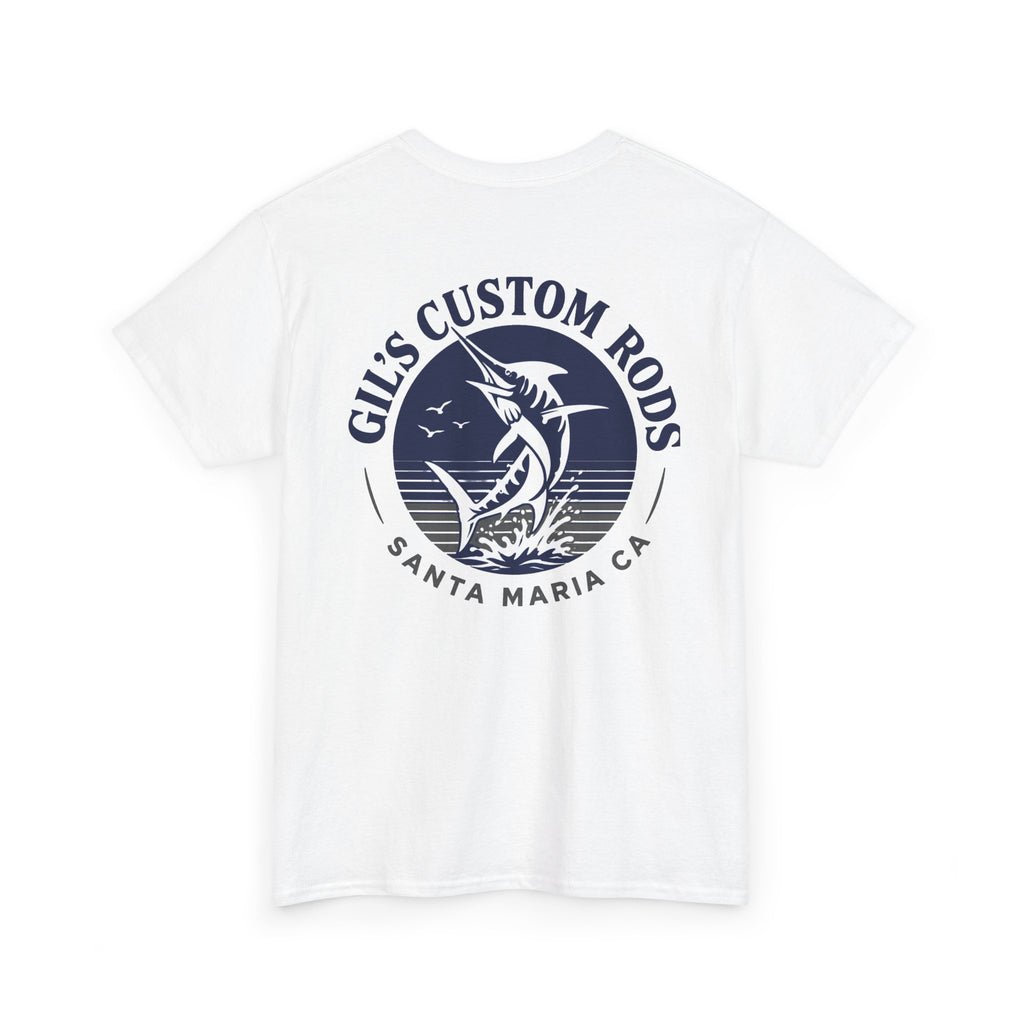 Fishing T-Shirt — "Gil's Custom Rods" Santa Maria Marlin Logo Tee