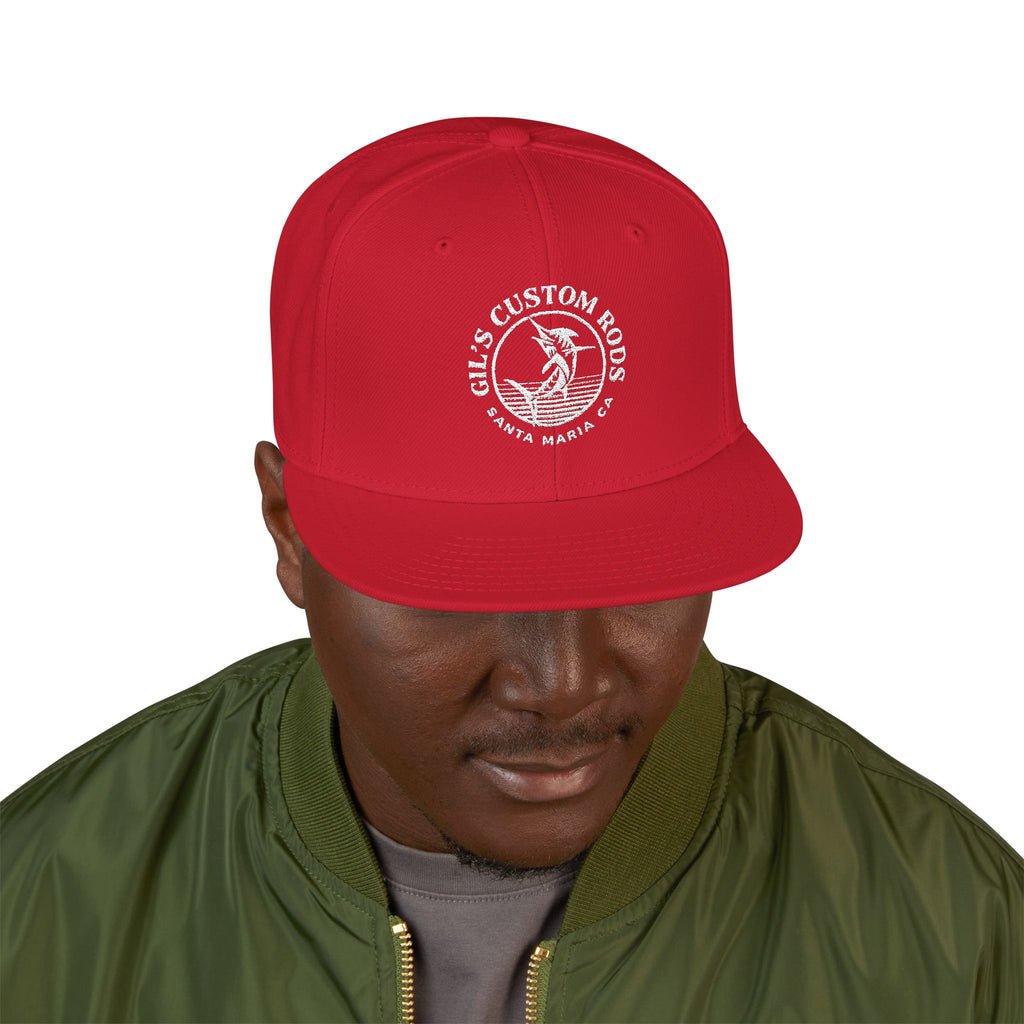 Embroidered Snapback Hat — Distressed Anchor Logo Cap