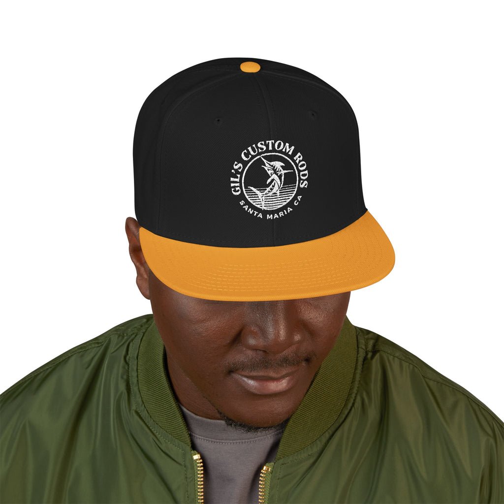 Embroidered Snapback Hat — Distressed Anchor Logo Cap