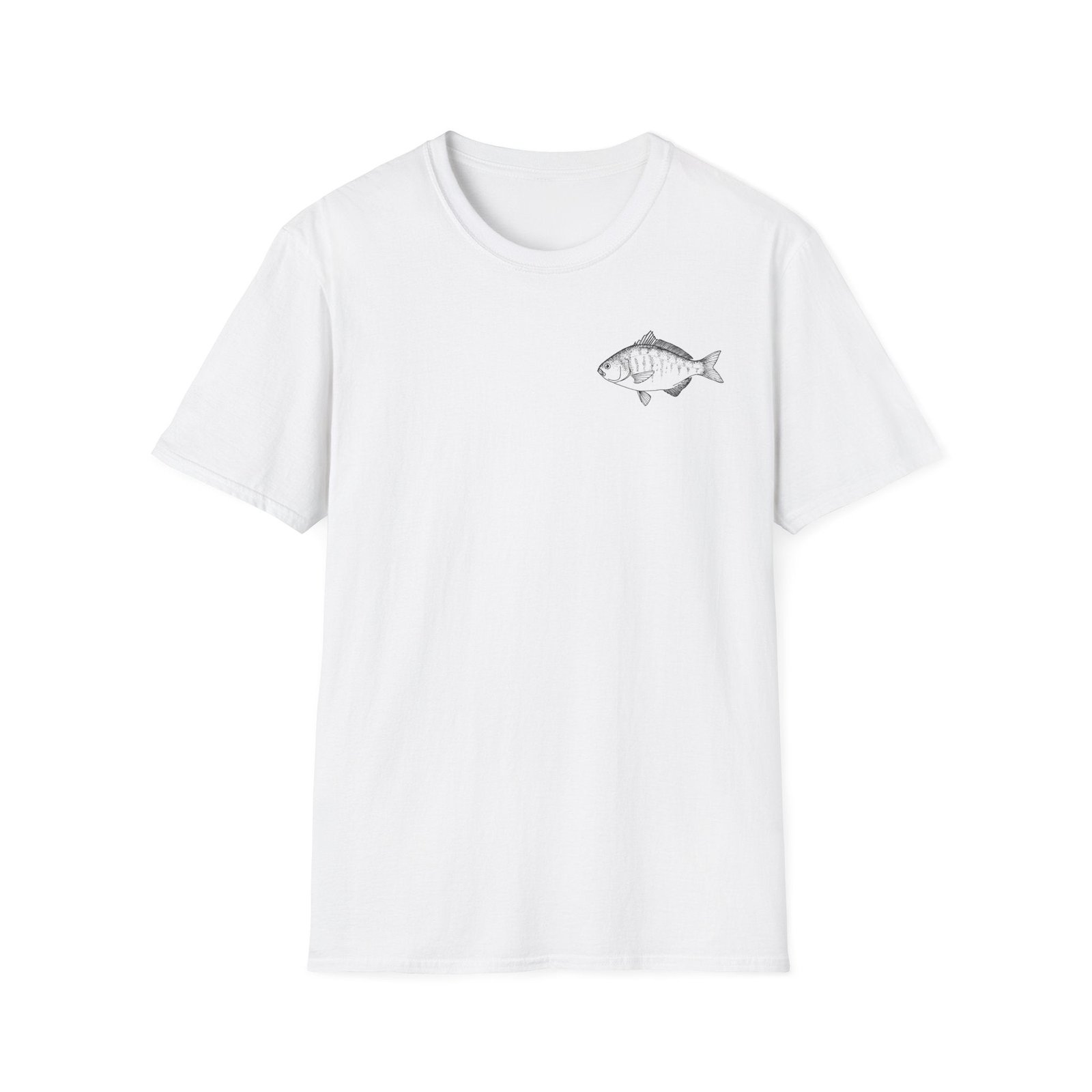 Minimal Fish Graphic T-Shirt — Pocket-Style Angler Tee
