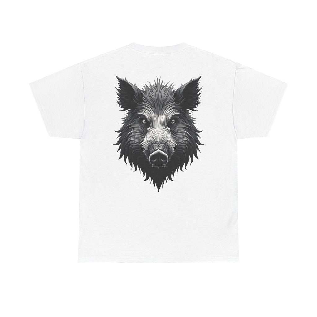 Wild Boar Graphic Tee — Detailed Black Boar Head Shirt