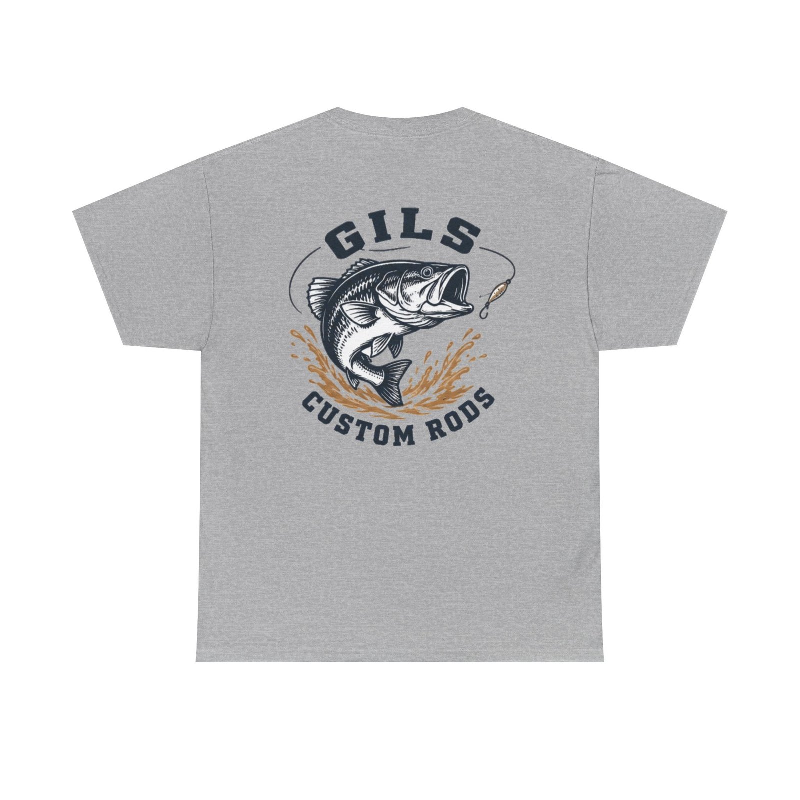 Fishing T‑Shirt — "Gils Custom Rods" Bass Graphic Tee