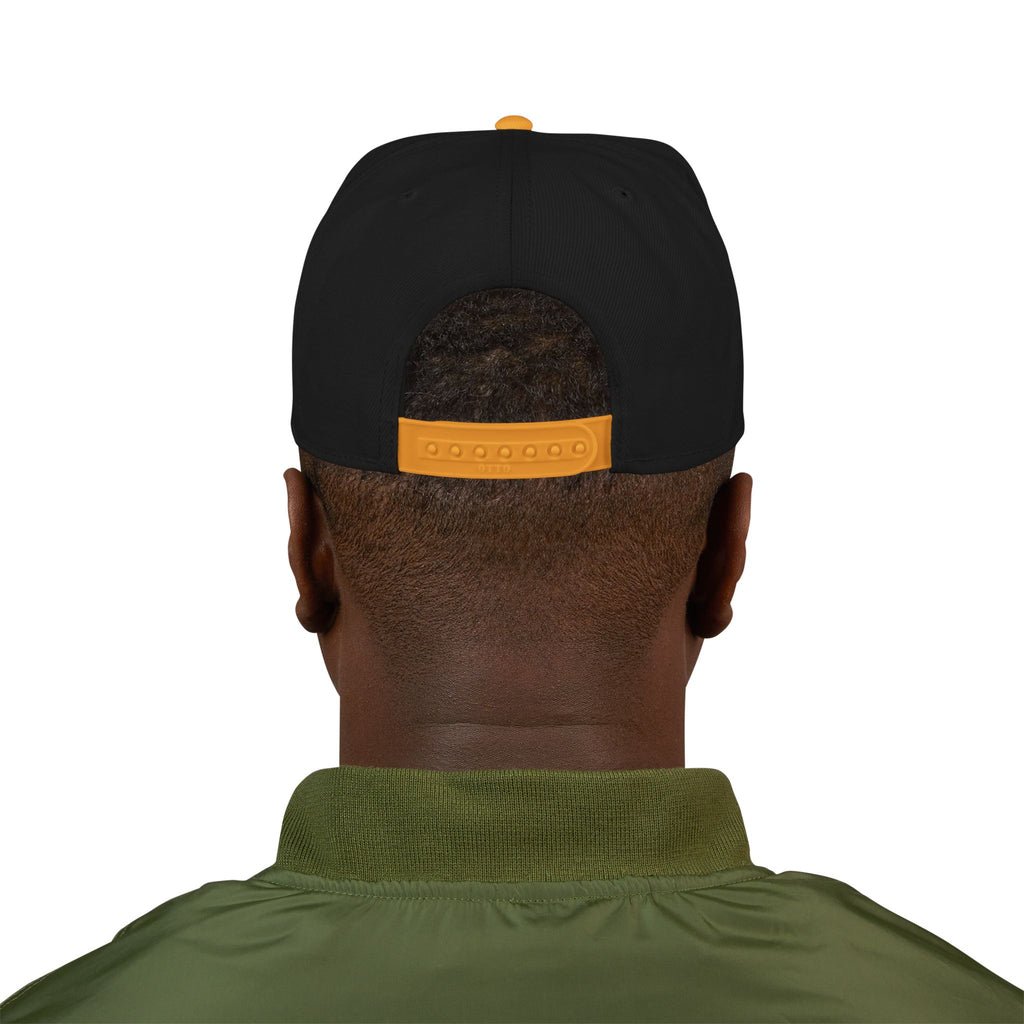 Embroidered Snapback Hat — Distressed Anchor Logo Cap