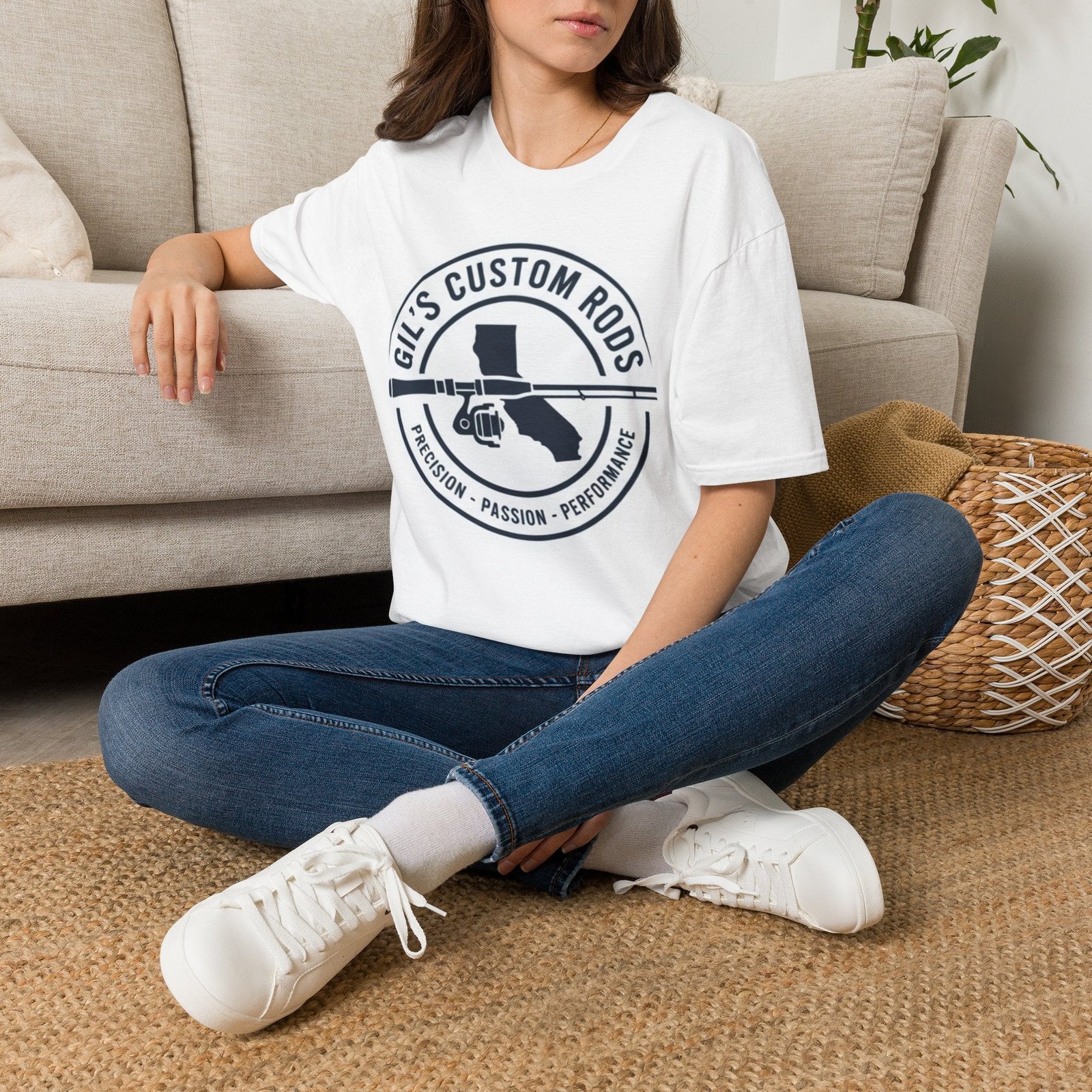Custom Fishing Rod T‑Shirt — "Gil's Custom Rods" Logo Tee