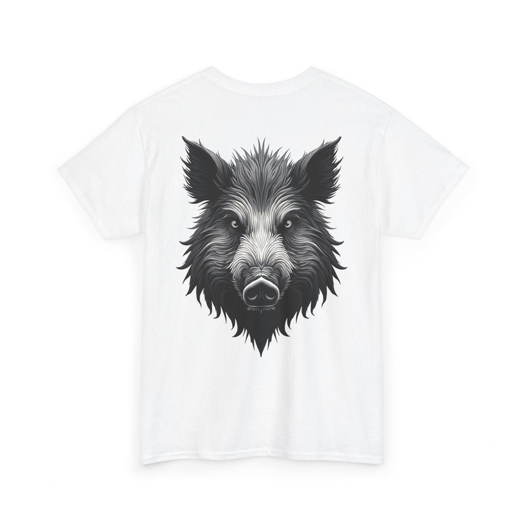 Wild Boar Graphic Tee — Detailed Black Boar Head Shirt