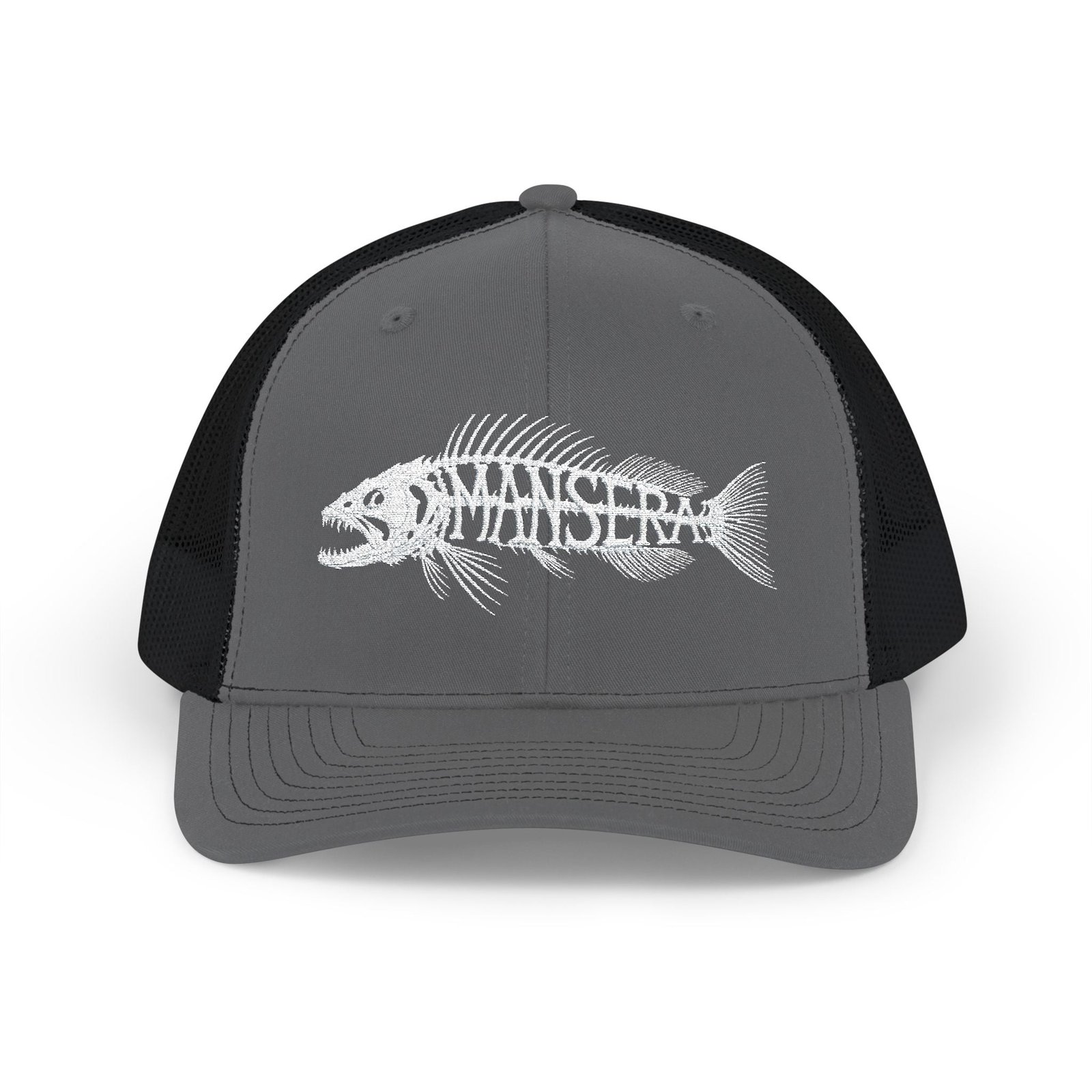 Trucker Cap – Fish Skeleton 'Monster' Embroidered Snapback