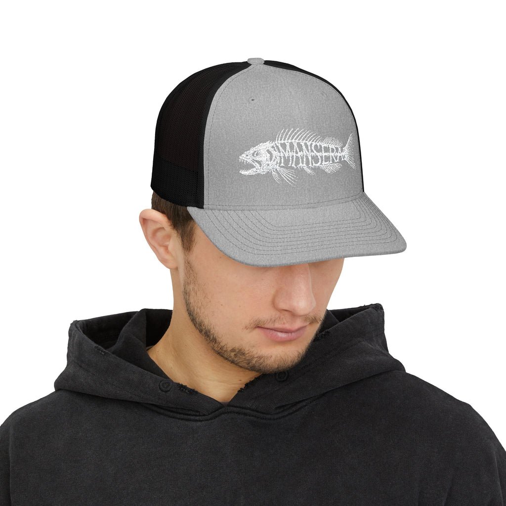 Trucker Cap – Fish Skeleton 'Monster' Embroidered Snapback