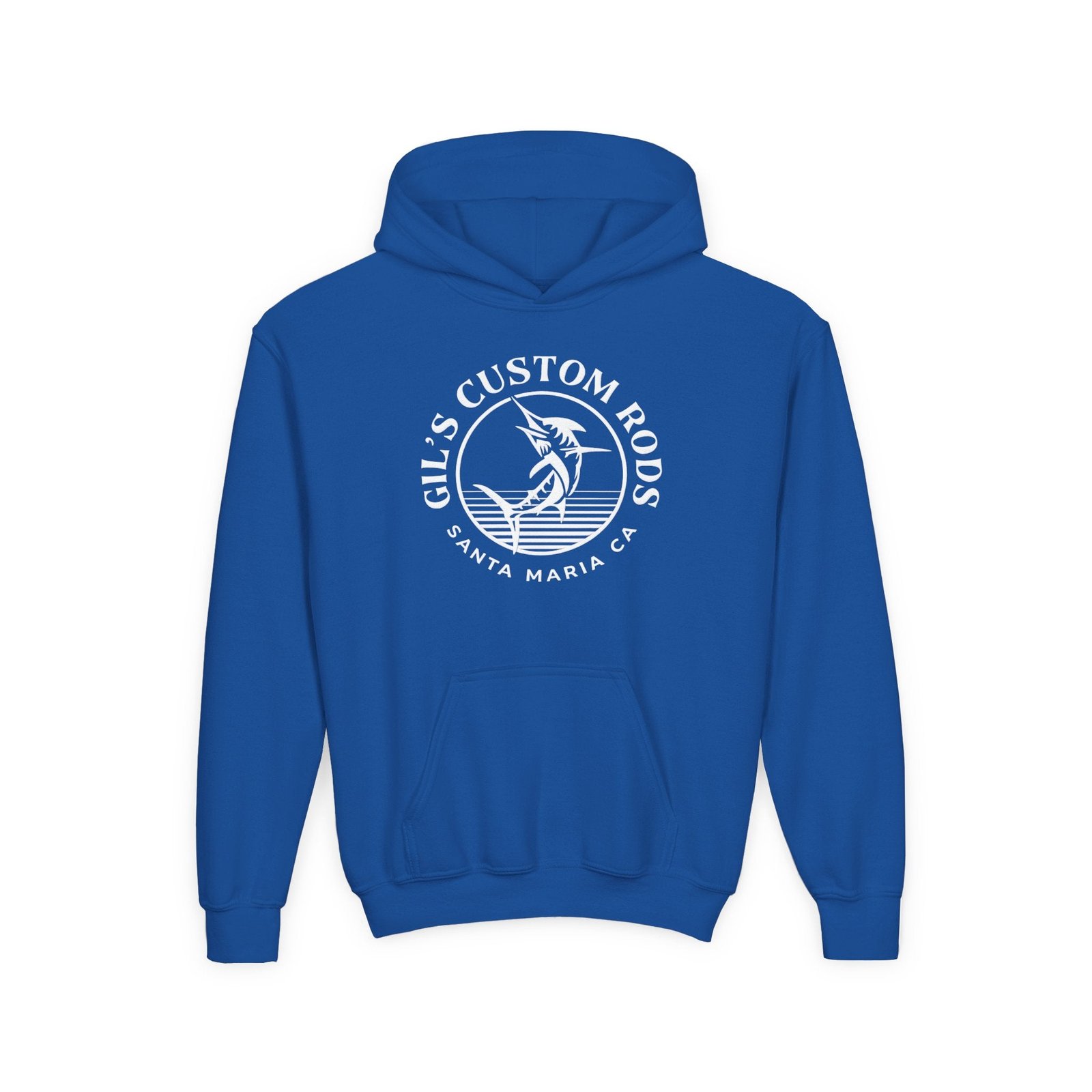 Youth Hoodie - "Gil's Custom Rods Santa Maria, CA" Fishing Logo