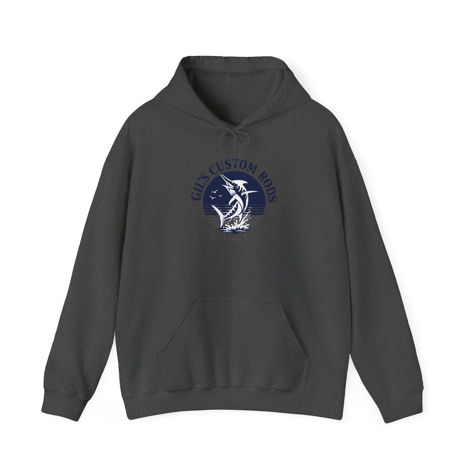 Fishing Hoodie — "Gils Custom Rods" Santa Maria CA Logo Pullover