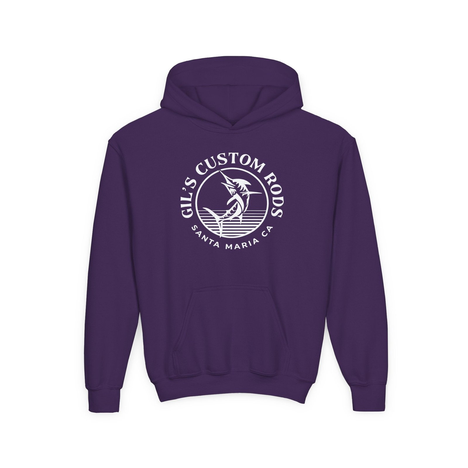 Youth Hoodie - "Gil's Custom Rods Santa Maria, CA" Fishing Logo