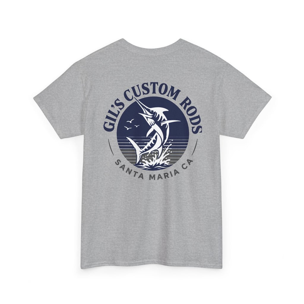 Fishing T-Shirt — "Gil's Custom Rods" Santa Maria Marlin Logo Tee